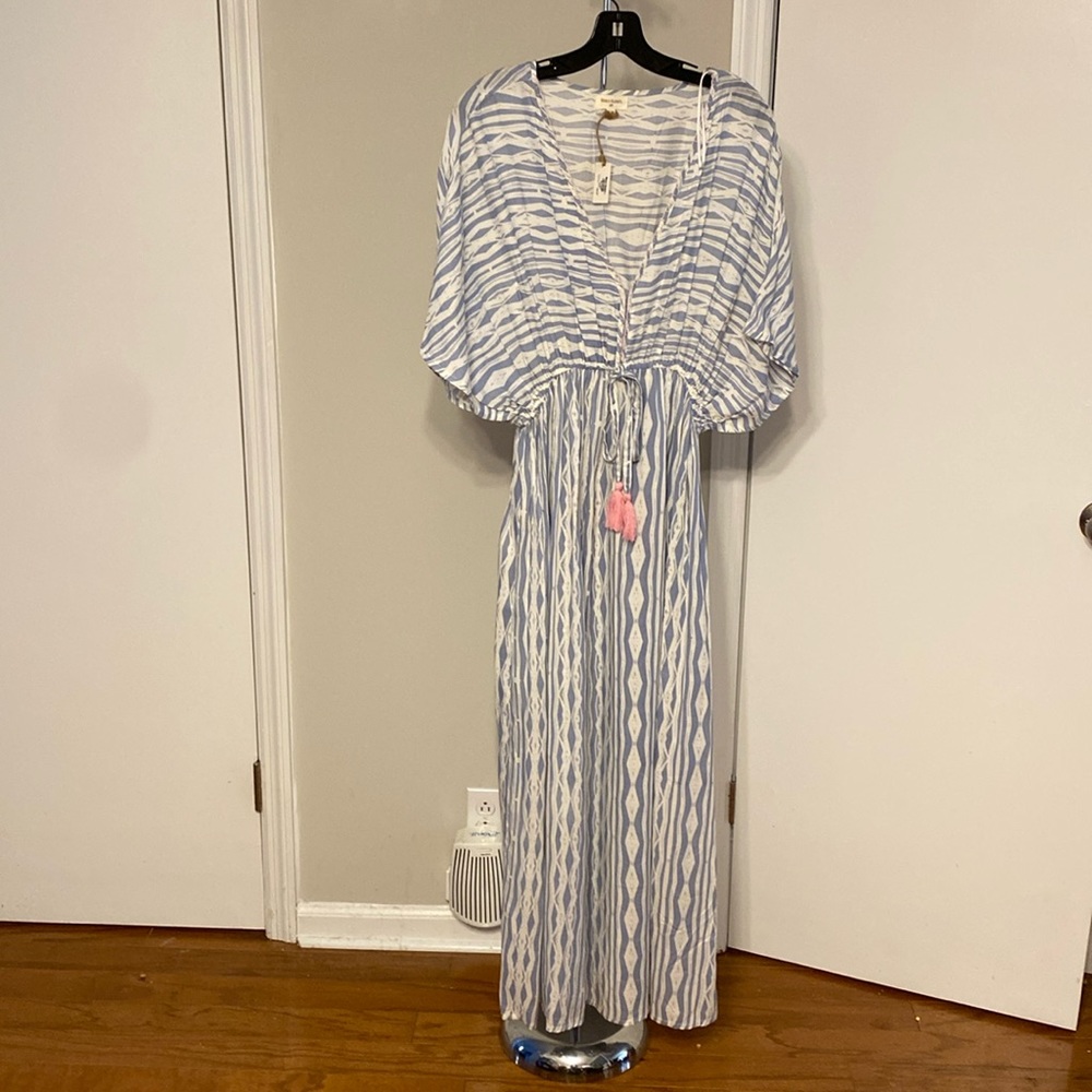 NWT World Market (cost plus) Maxi Sundress. Blue and white. Small/Medium